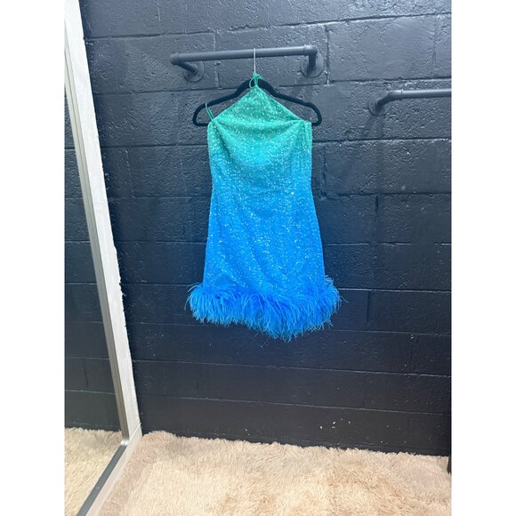 Sau Lee Jewel Dress in Green Blue Ombre - Picture 5 of 11